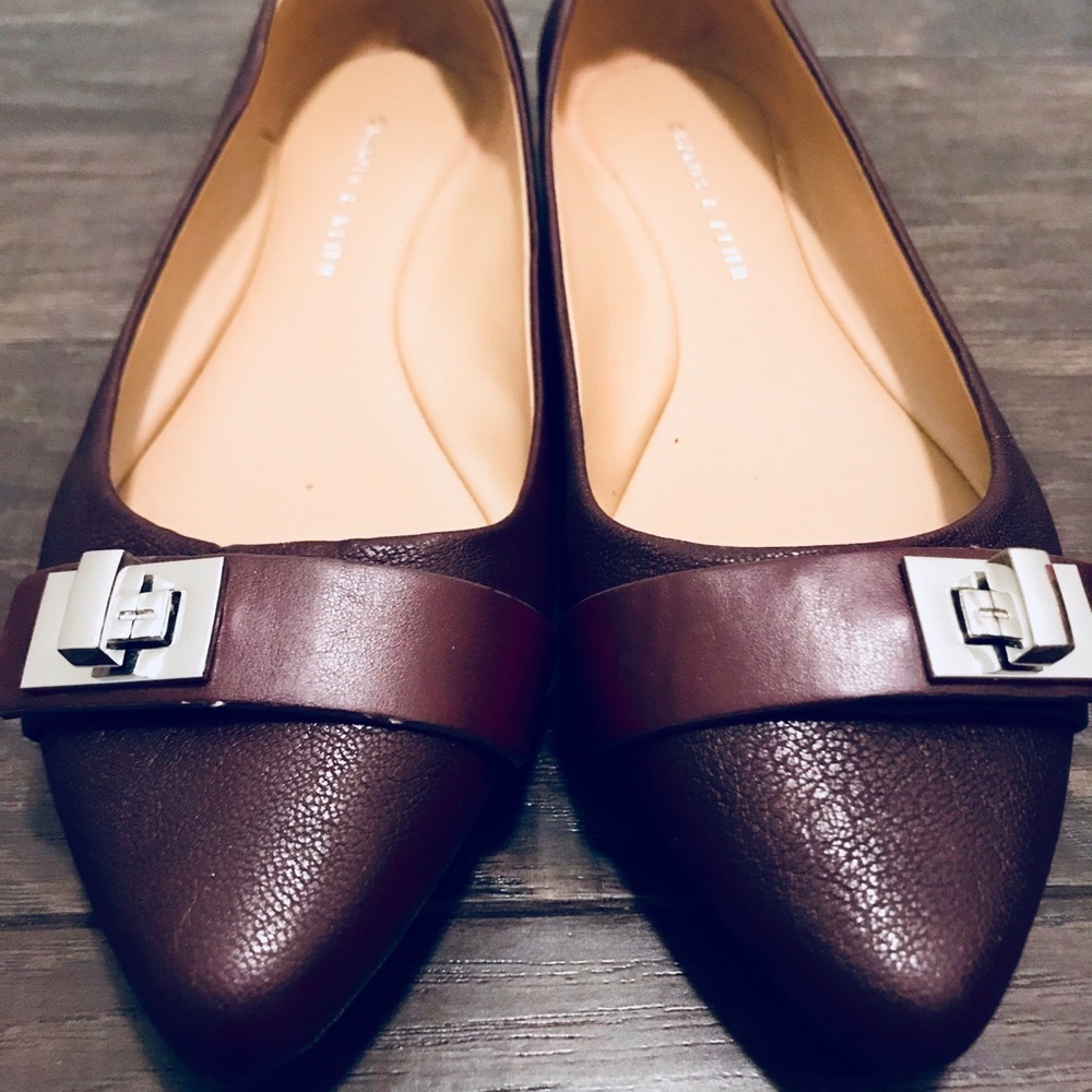 Burgundy Leather Flats